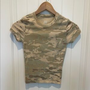 BDG by Urban Outfitters Green and Tan Camo Short Sleeve Tee